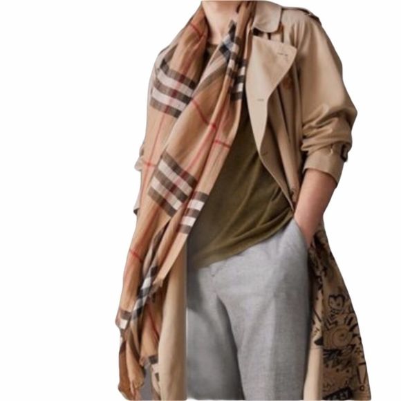 Tartan Plaid Blanket Scarf TAN - Picture 9 of 9